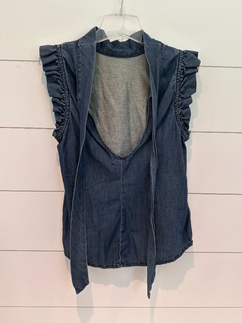 Gap 1969 Denim Ruffle Tank / Top Limited Edition Size XS